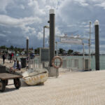West Mersea pier, West Mersea, Essex where the tender takes you out to the Ross Revenge, Radio Caroline's last surviving pirate radio vessel.
