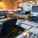 This is the Radio Caroline studio where DJ's would broadcast from when the duel Dutch service was up and running in the other studio the other side of the window.