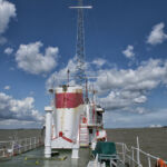 Looking forard from aftdeck including full aerial mast.